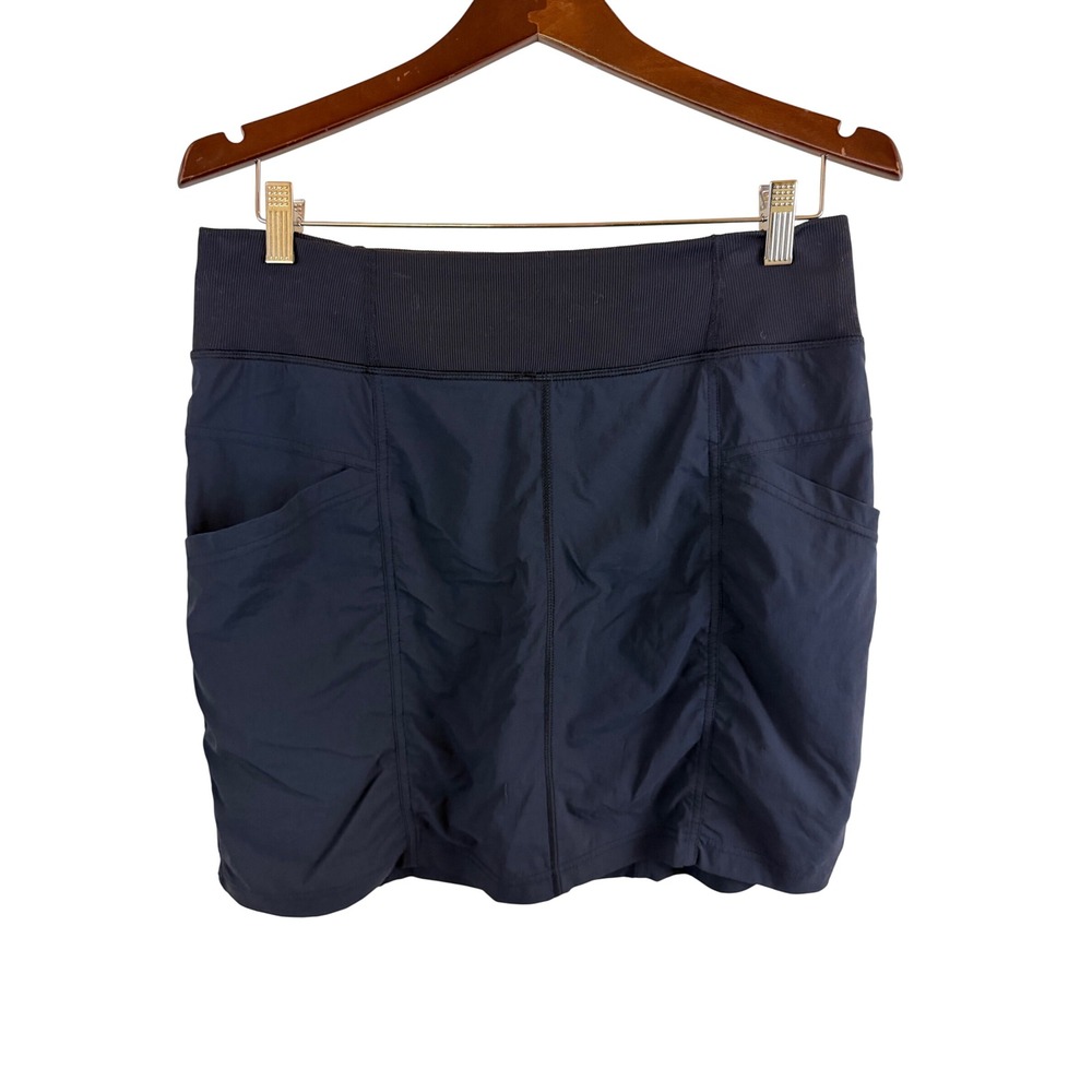 Prana Skort Size Medium Black Ruched Hiking Athletic